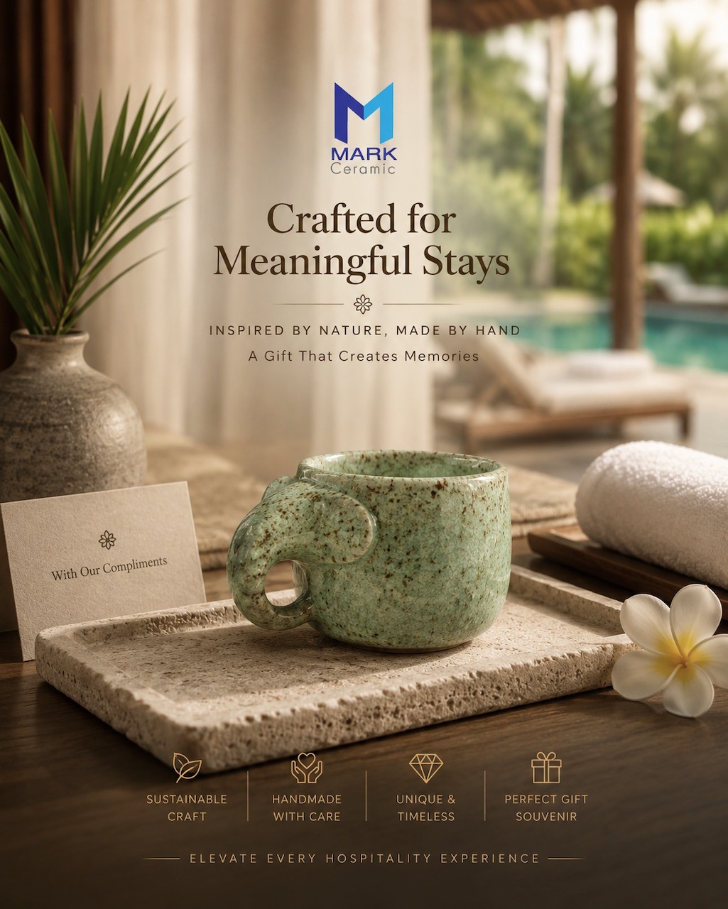 แก้วช้าง special บนถาด welcome drink